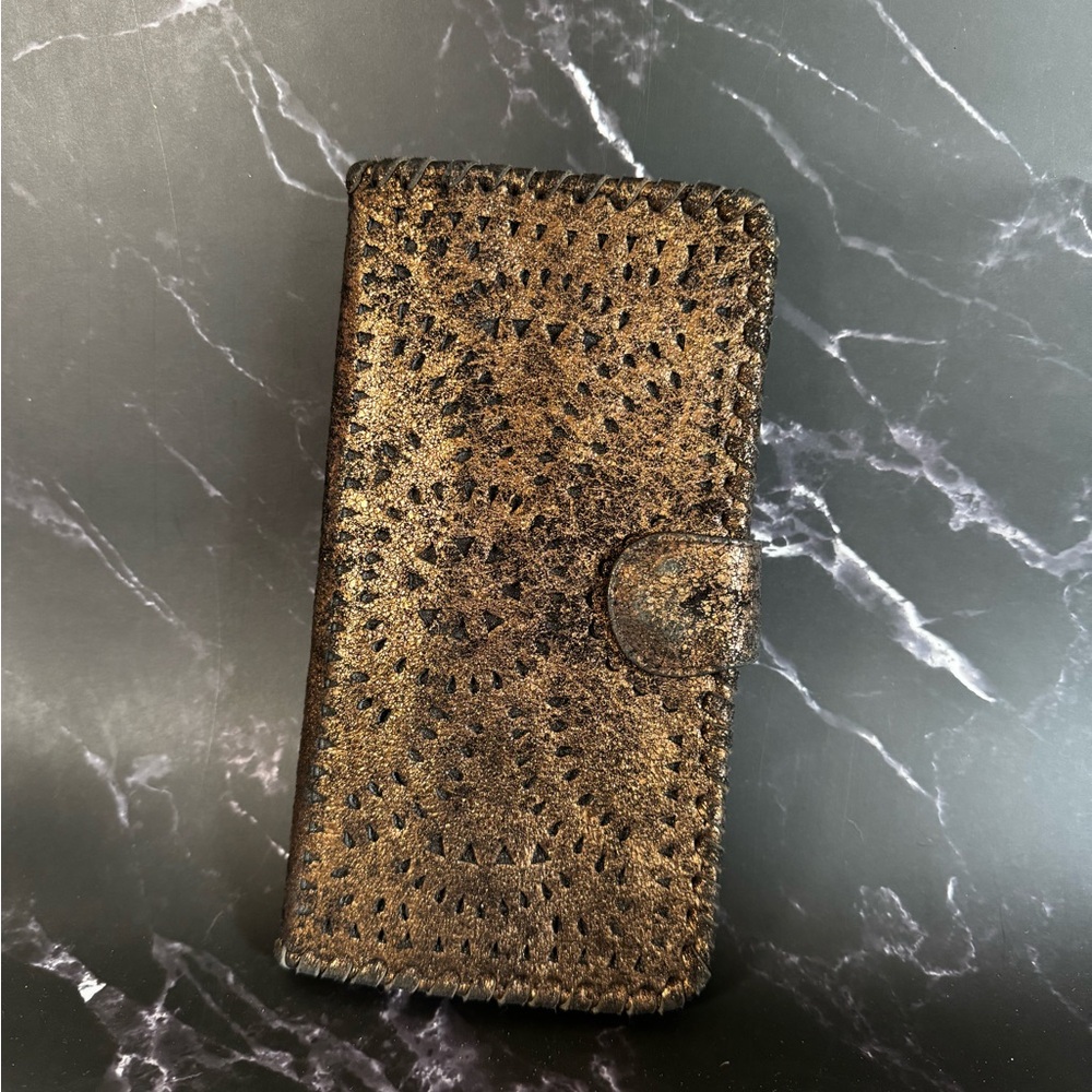 Cleobella Metallic Gold and Black Wallet